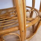Table basse vintage en rotin et osier