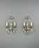 Pair of brass and crystal wall lights, 20th Century