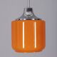 Vintage 1970s chandelier in metal and orange glass, italian design