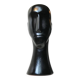 Modernist black ceramic sculpture – stylised head – 1960s