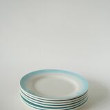 Set of 5 Tie & Dye Blue dessert plates, 1960