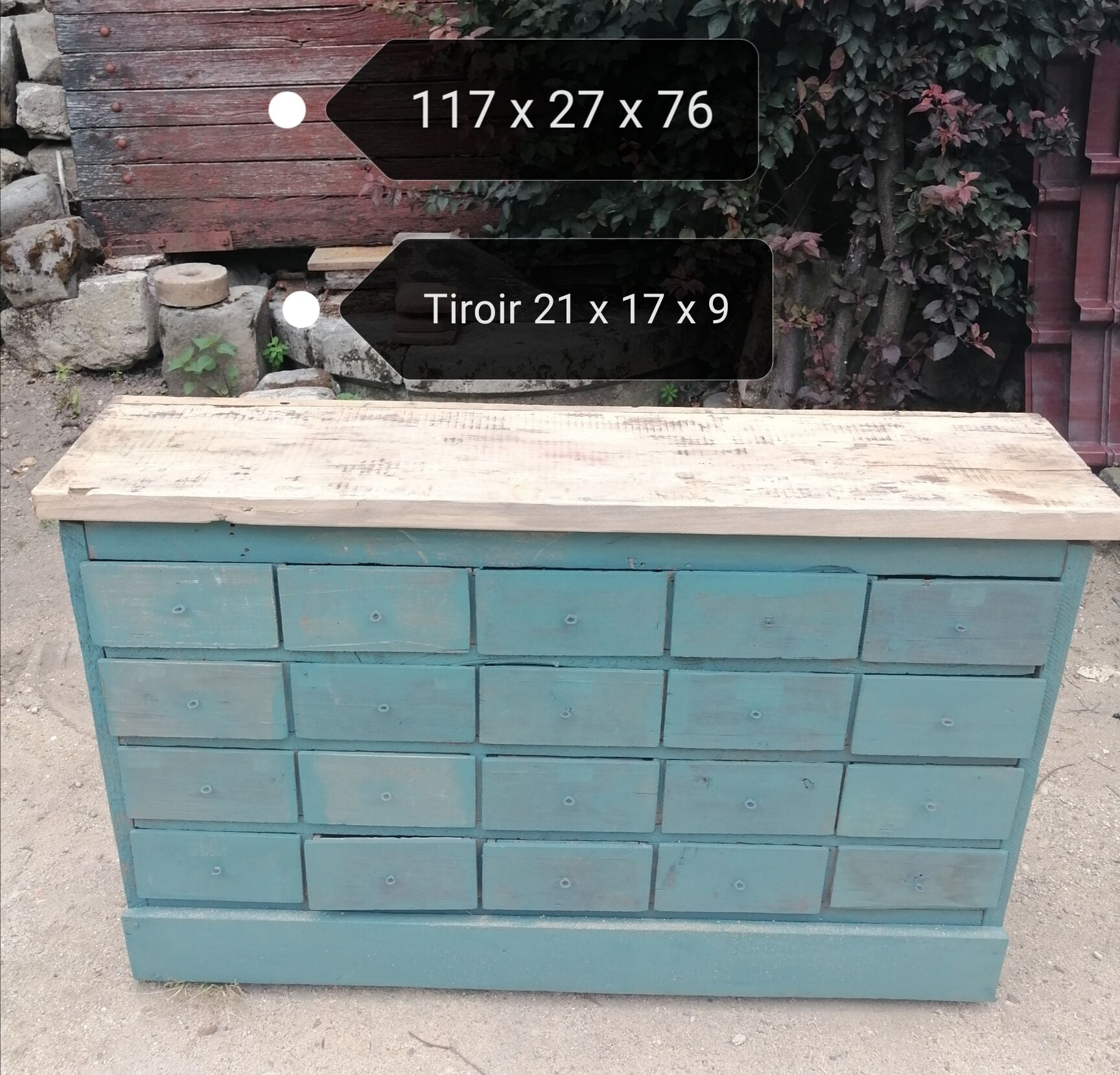 Old wooden workshop furniture