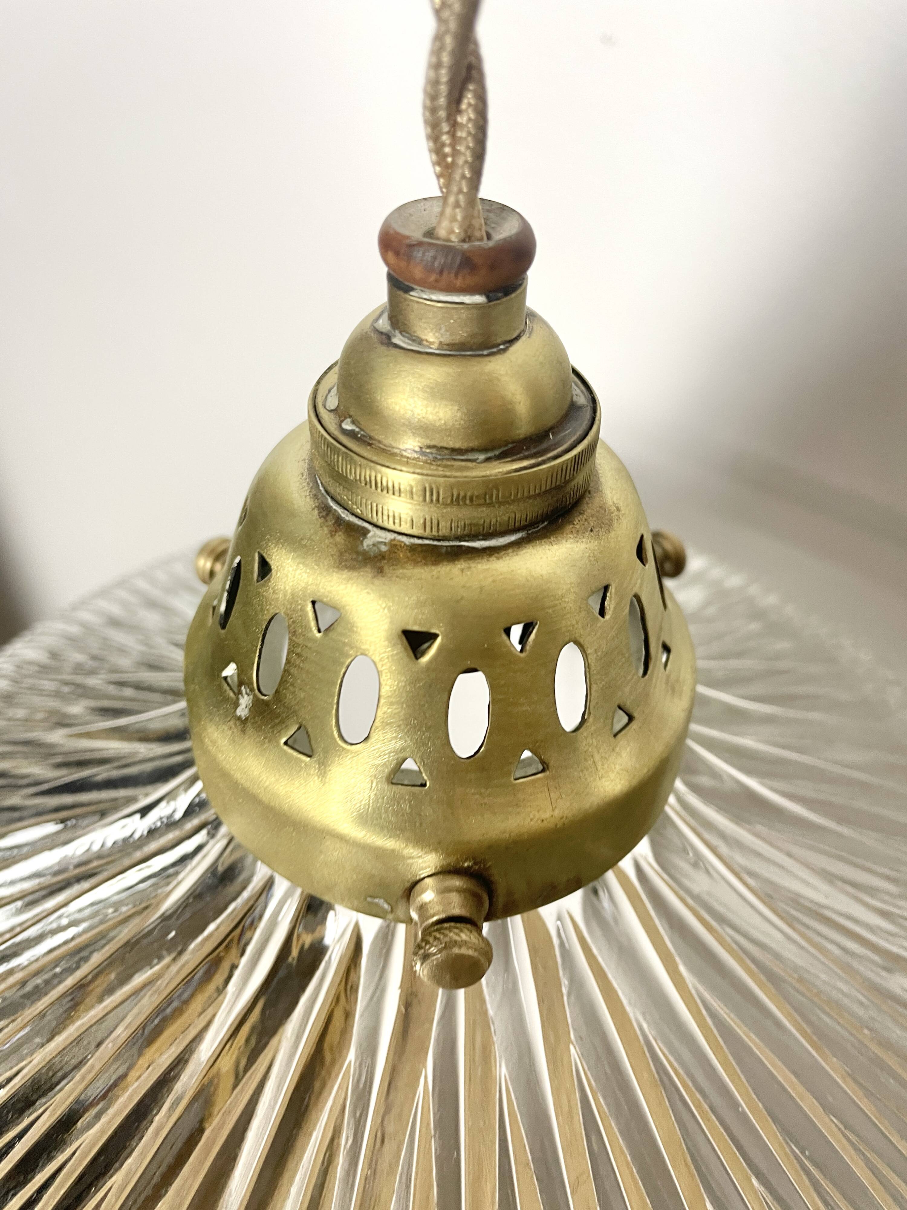 1950s glass pendant light