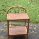 Bedside table, vintage bamboo and rattan shelf