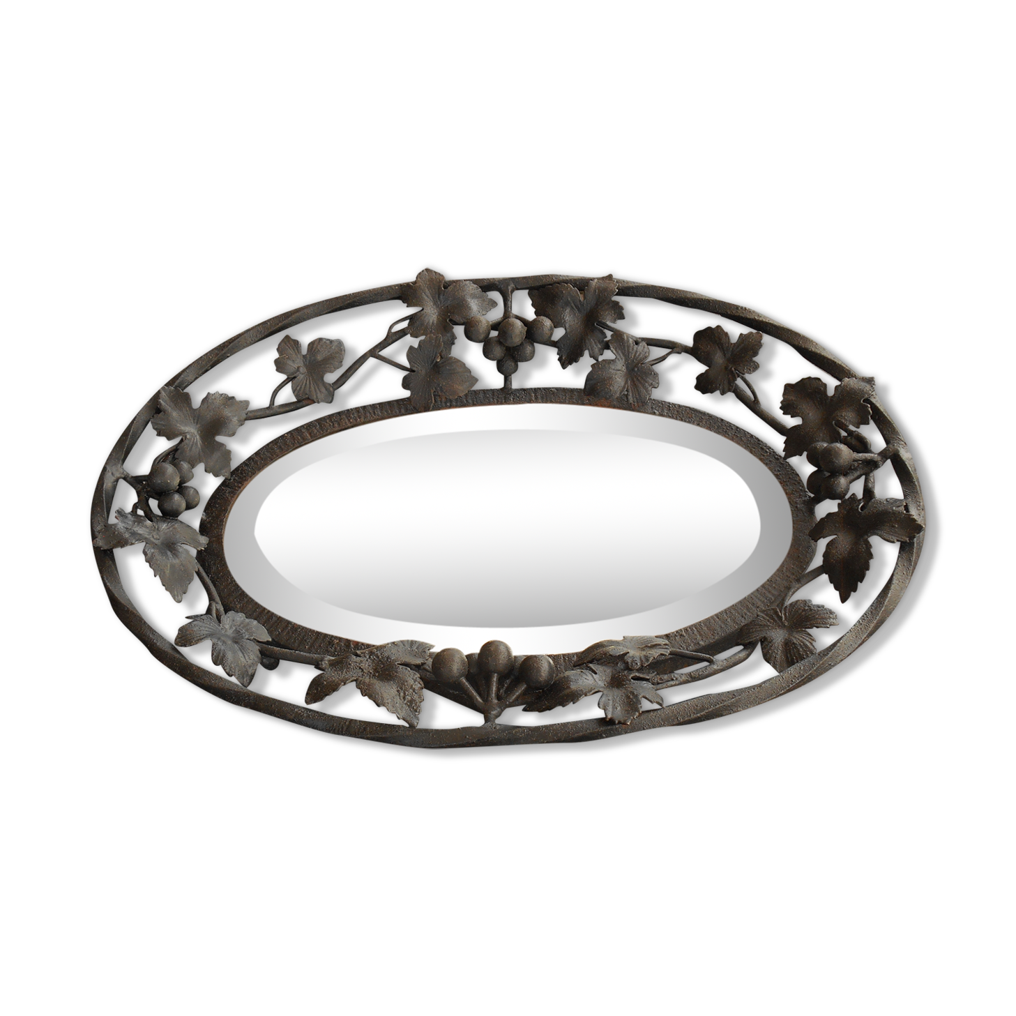 Old art deco wrought iron fruit basket