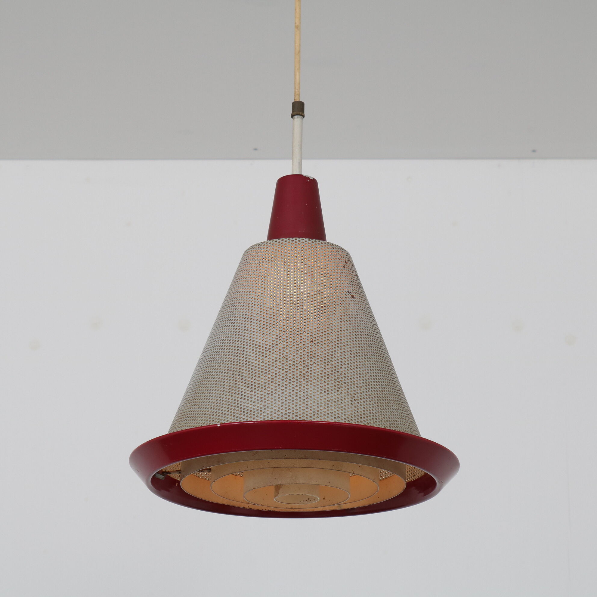 “Perfolux” hanging lamp by Hiemstra Evolux, Netherlands, 1950