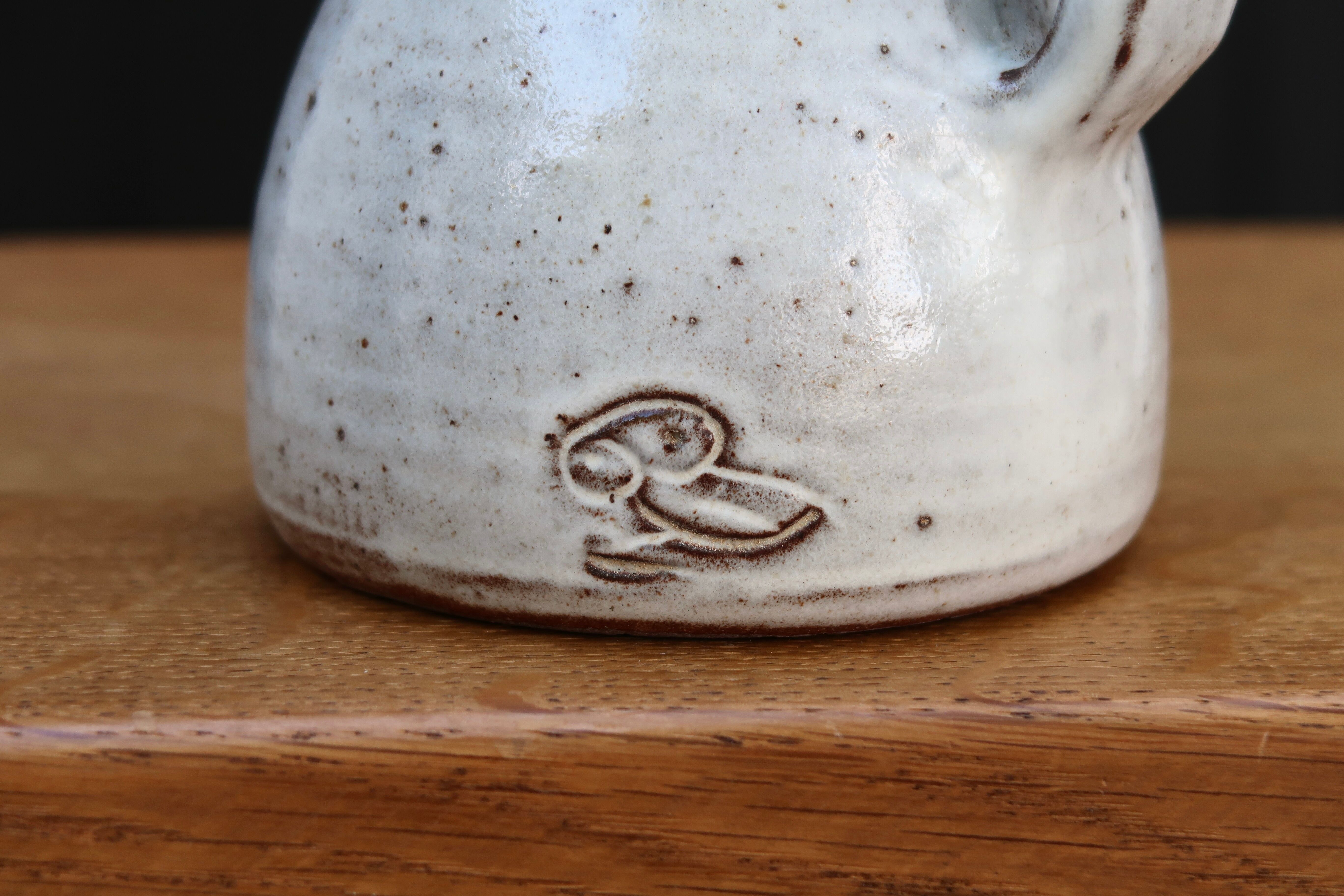 Sandstone pitcher by Jeanne and Norbert Pierlot, 60s