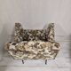 Pair of Mid-Century Design armchairs – jacquard upholstery with tapered legs