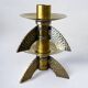 Pair of brutalist candlesticks in brass, Denmark, 1970s