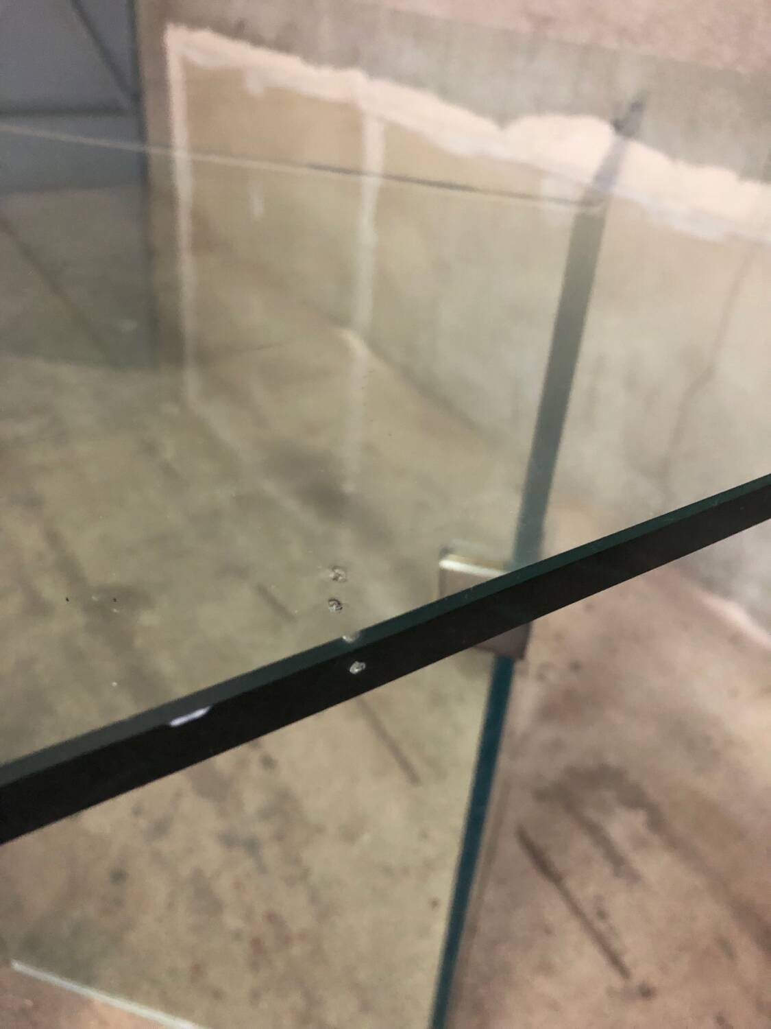 Post modern tempered glass table circa 1980