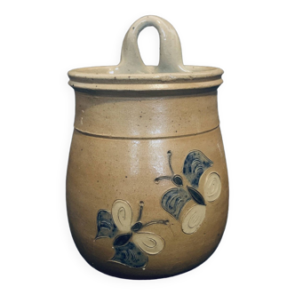 Handmade pot 14cm old vintage pottery flower decor wall hanging or to place on a beautiful piece of furniture