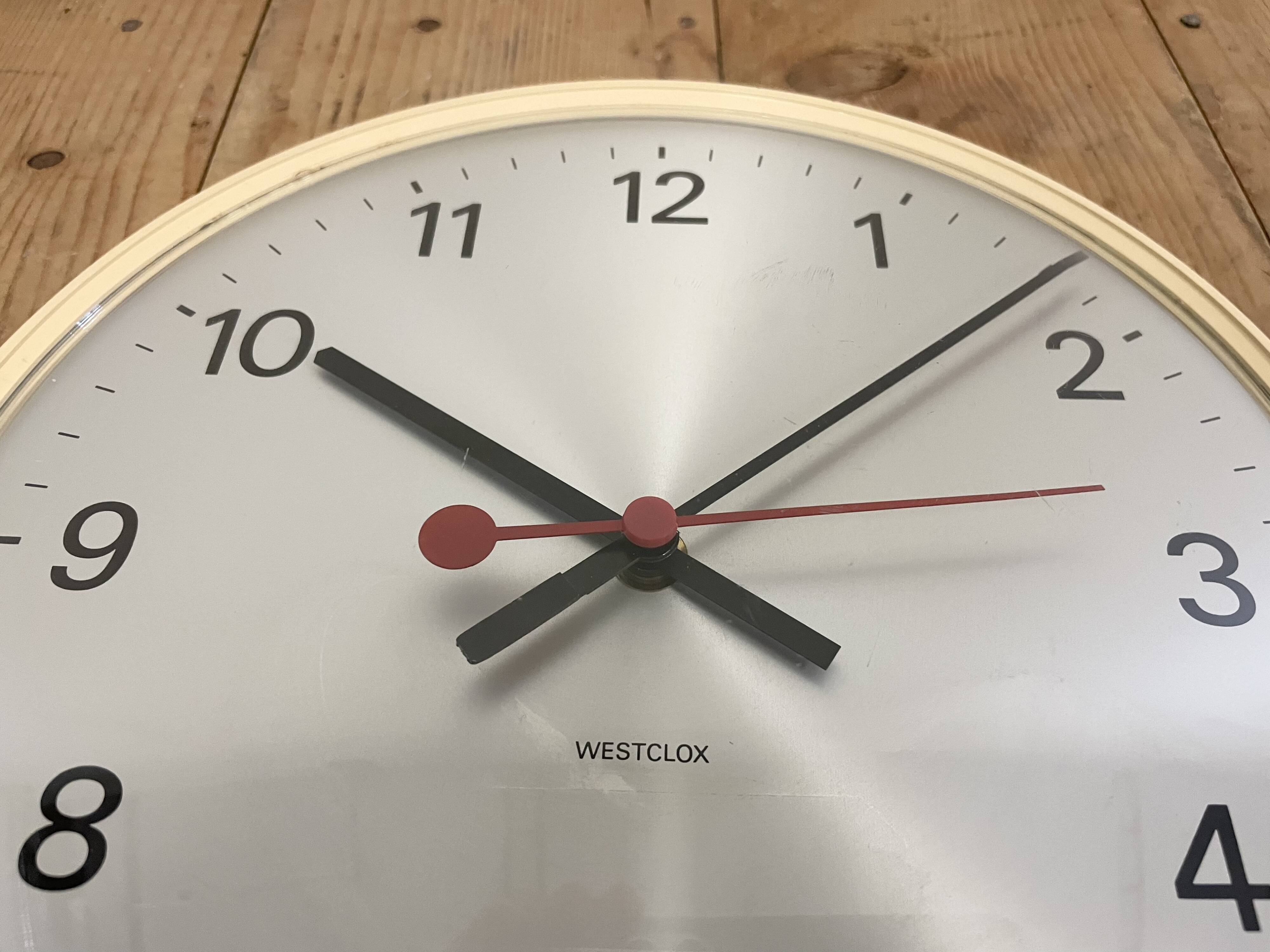 Vintage Beige Bakelite Wall Clock from Westclox , 1970s