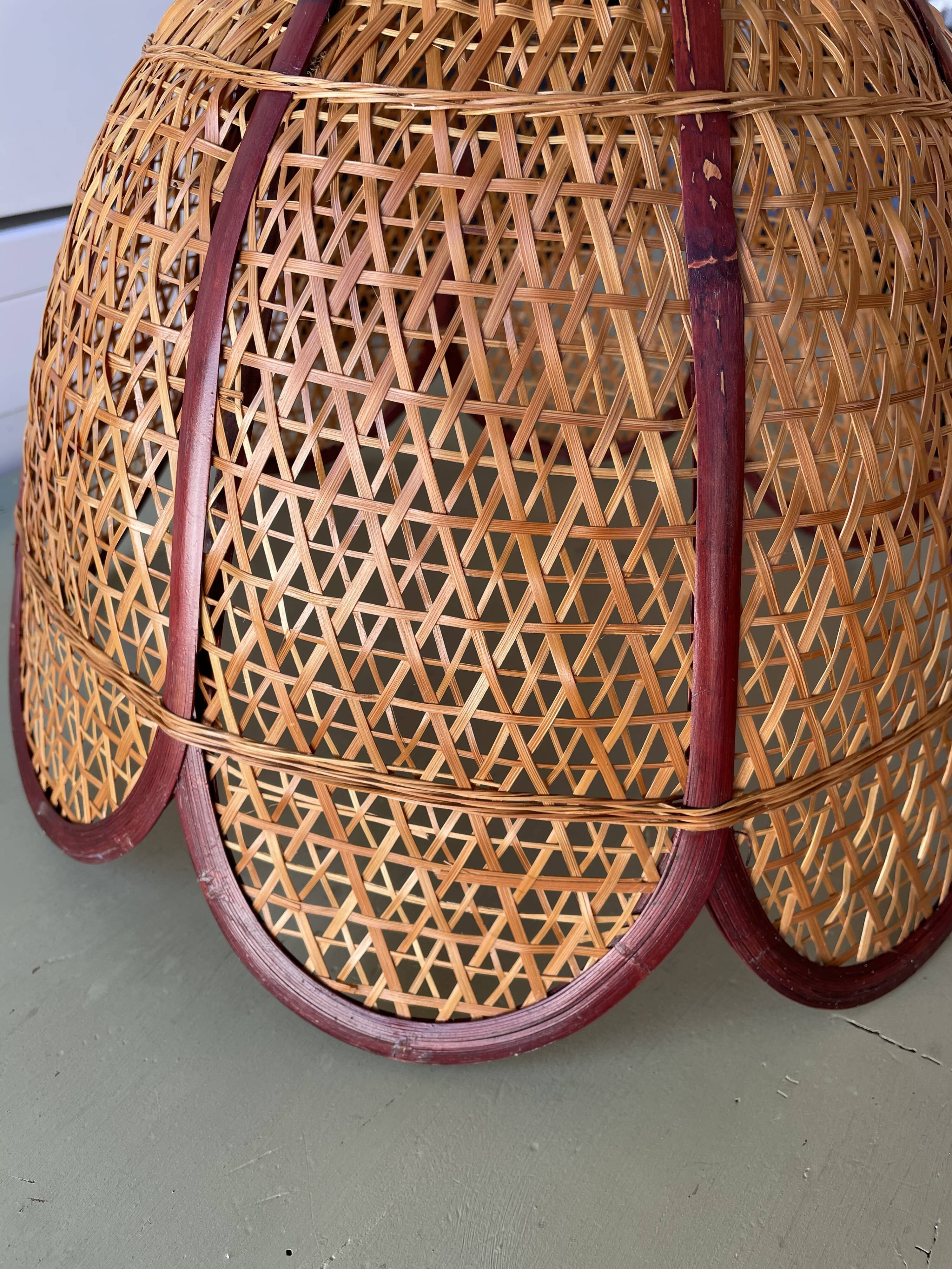 Vintage rattan flower hanging