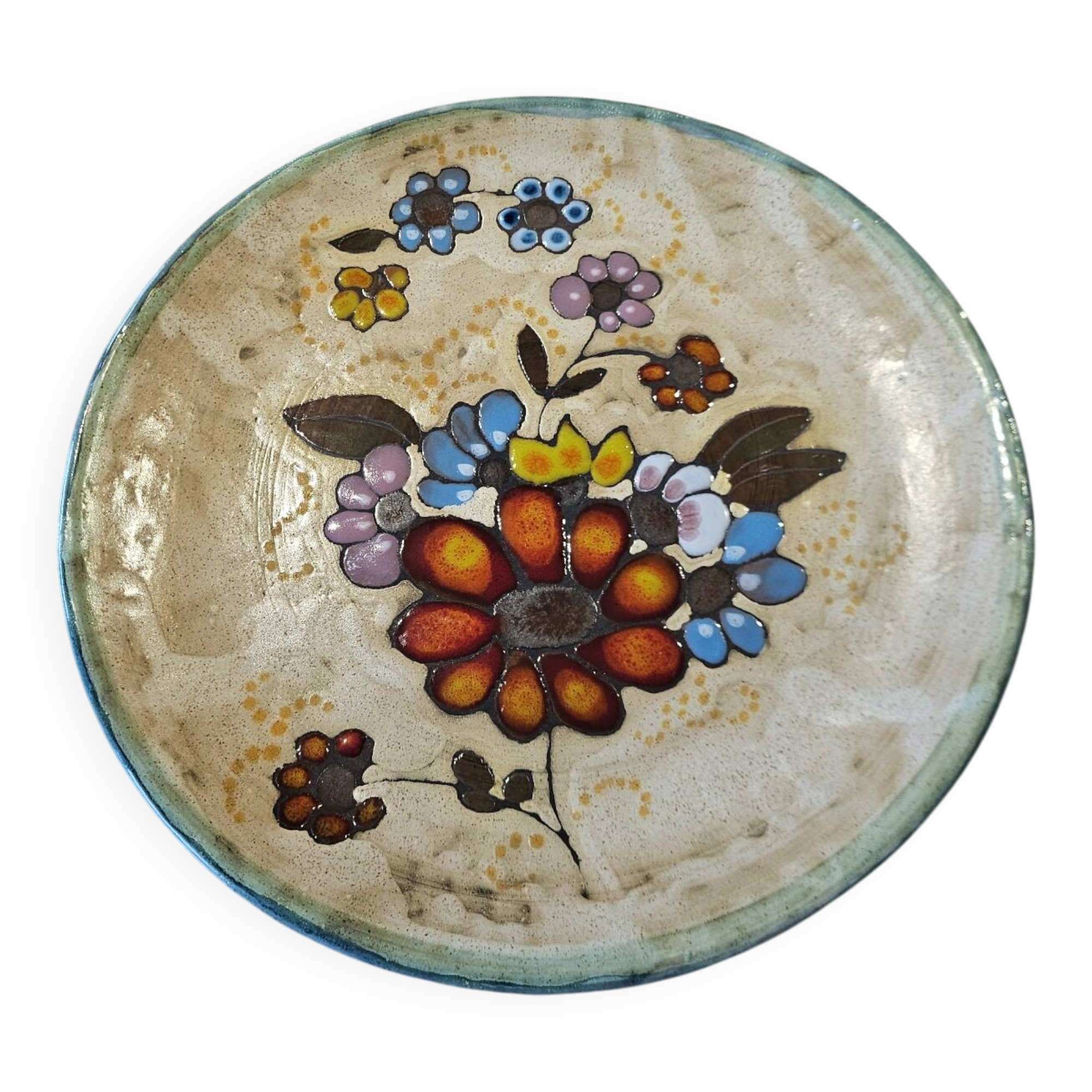 Decorative ceramic plate from Vallauris by Francis – 1970s