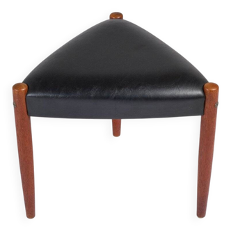 Three-Legged Teak Stool, Denmark, 1960s