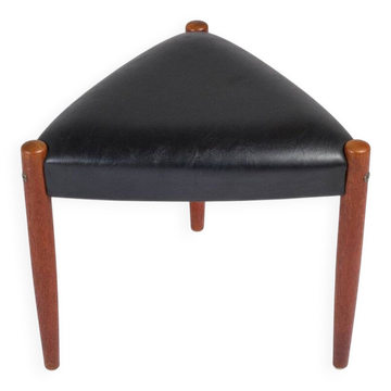 Three-Legged Teak Stool, Denmark, 1960s