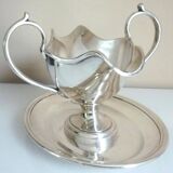 Large gravy boat on its frame, silver metal Cailar Bayard, 19th century