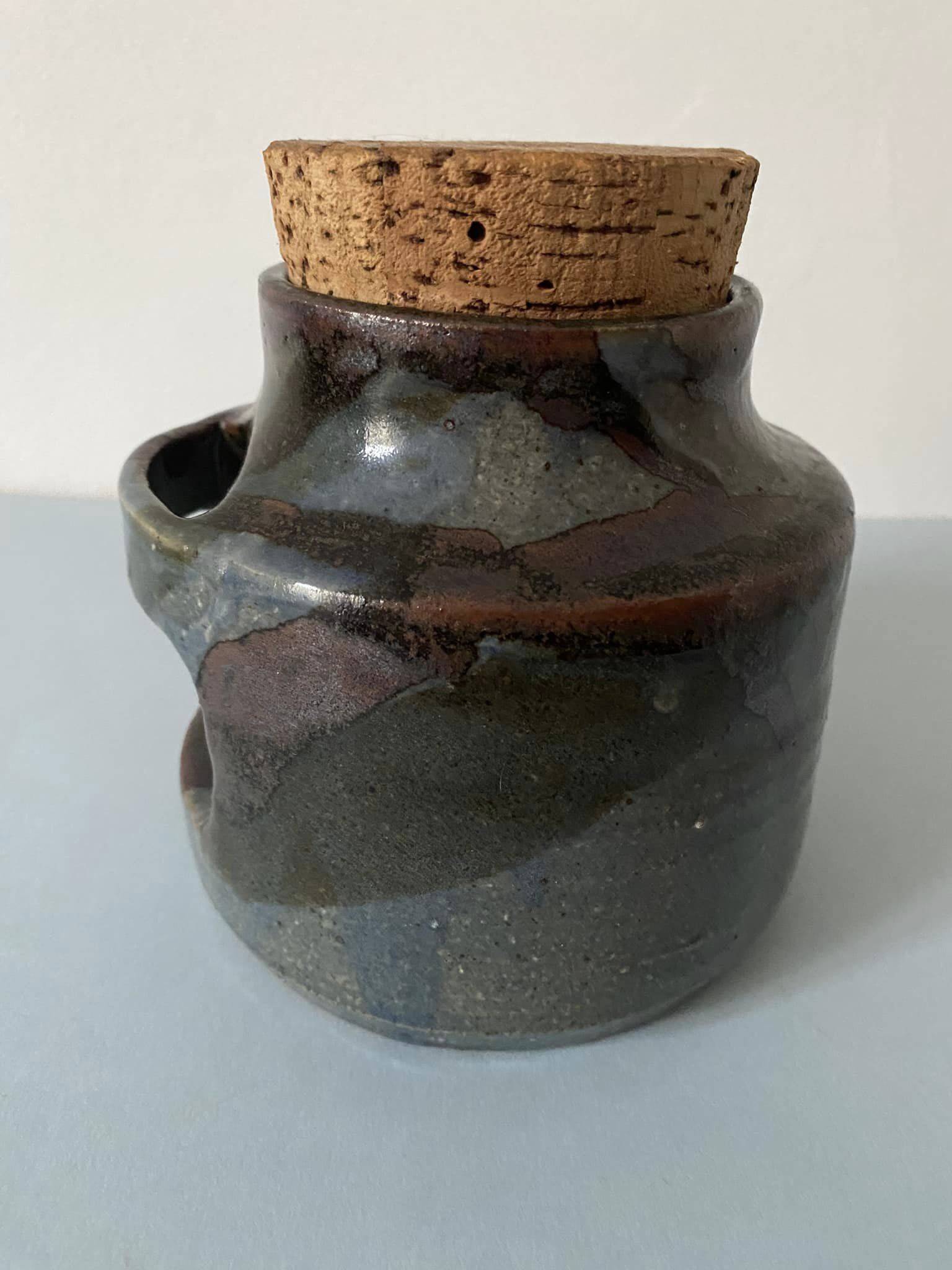 Ceramic pickle jar signed PK, Kerbenoen pottery, Michel Vergnes