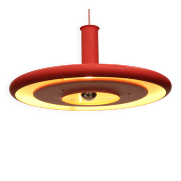 Pink Fog & Morup Optima vintage pendant lamp: Hans Due design, Denmark 1970