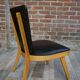 Chair 50 years in wood and faux black leather cocktail