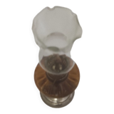 Oil lamp in bronze and crystal