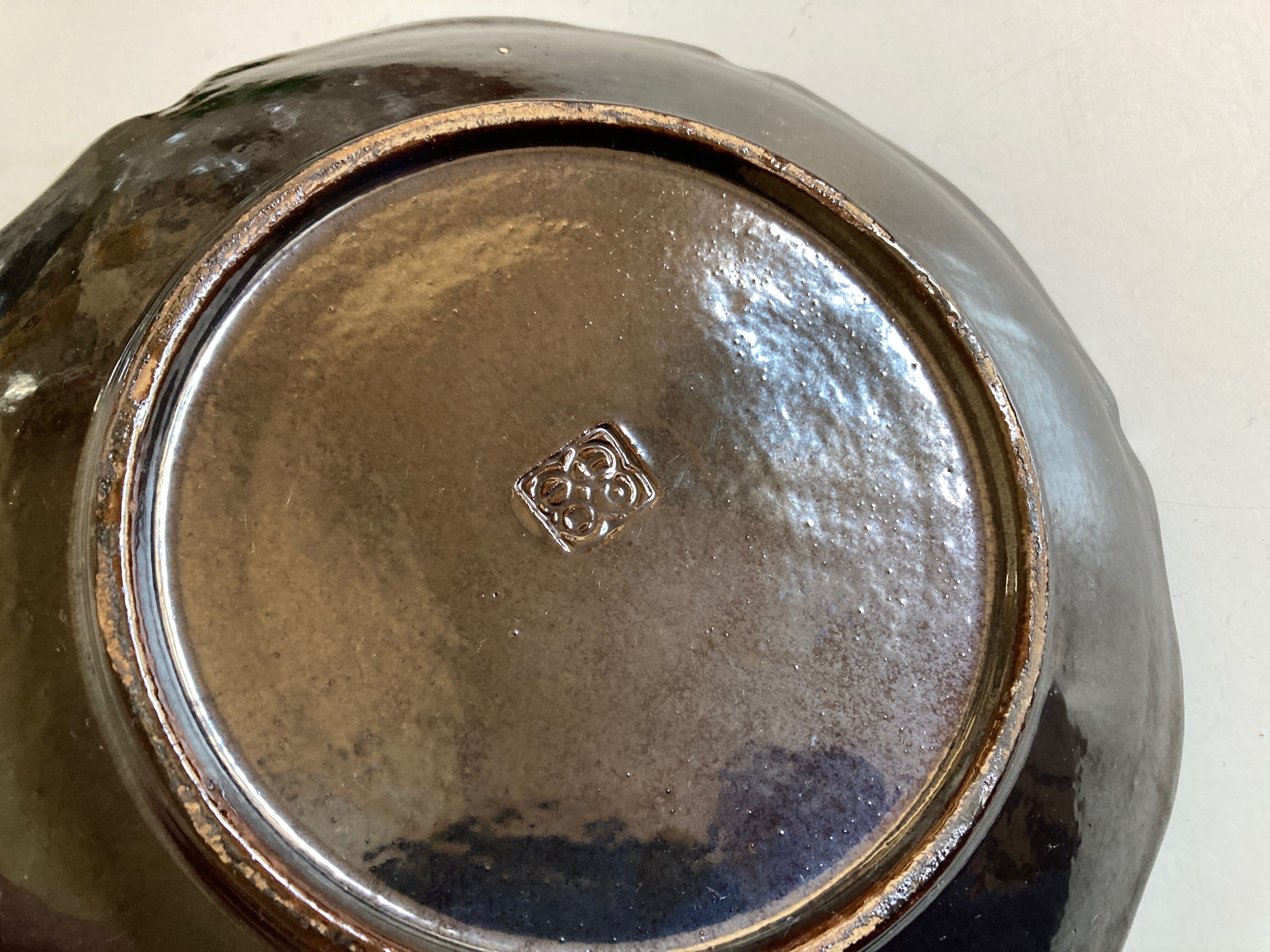 Set of 5 plates with godrons in glazed earth from Biot 1970