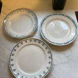 3 round iron earth dishes Moulin des loups, Longwy and Saint Amand