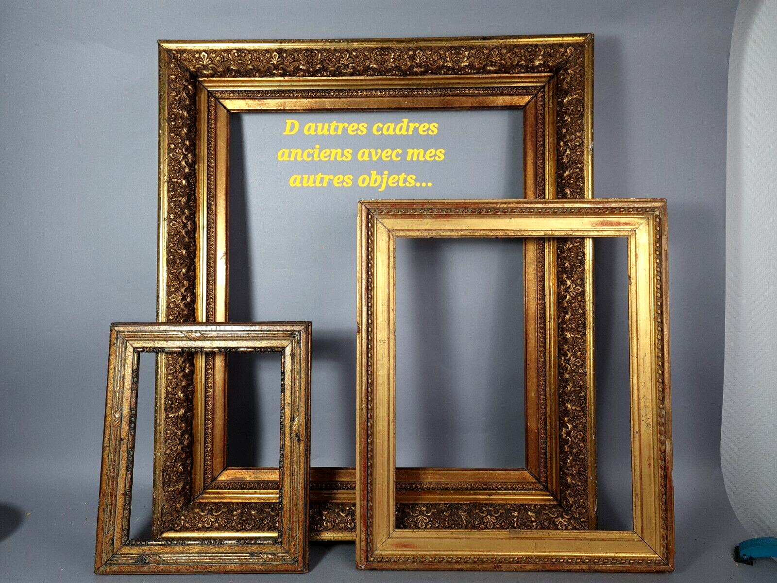 Square frame wood gilded stucco gold leaf for painting 34x34 cm SB