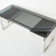 Desk stainless steel brushed gray smoked glass by Patrice Maffei for Kappa 1970