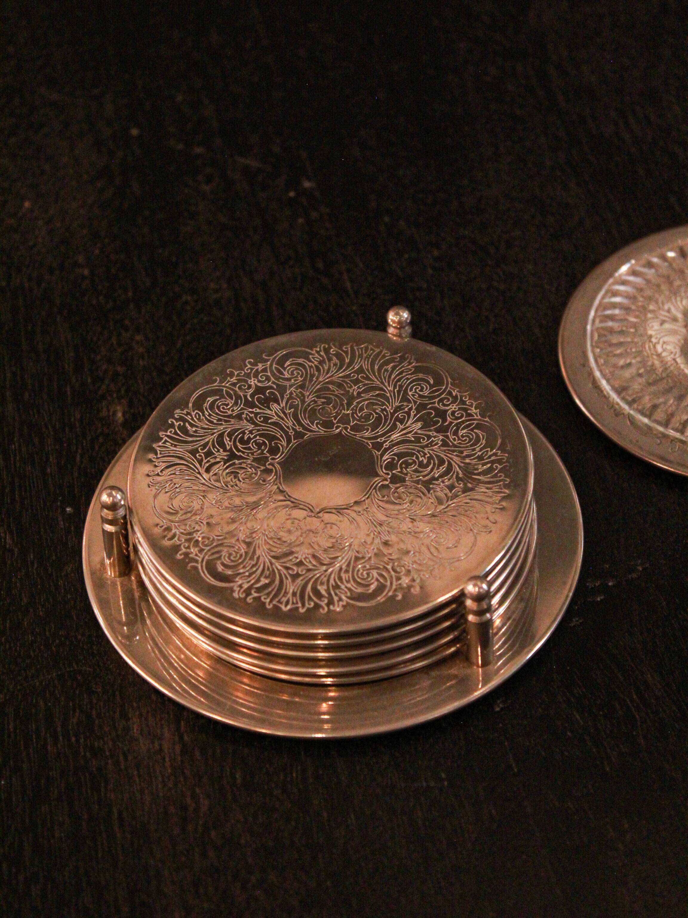 Set de sous-verres en alpaga avec support