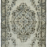 Handwoven unique oriental 1980s 160 cm x 265 cm blue rug