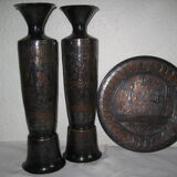 Vases and decorative plate