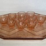 Liqueur service Tray + 10 glasses