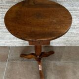 19th century tripod pedestal table in walnut Diam: 49cm