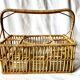 Vintage rattan bottle rack basket