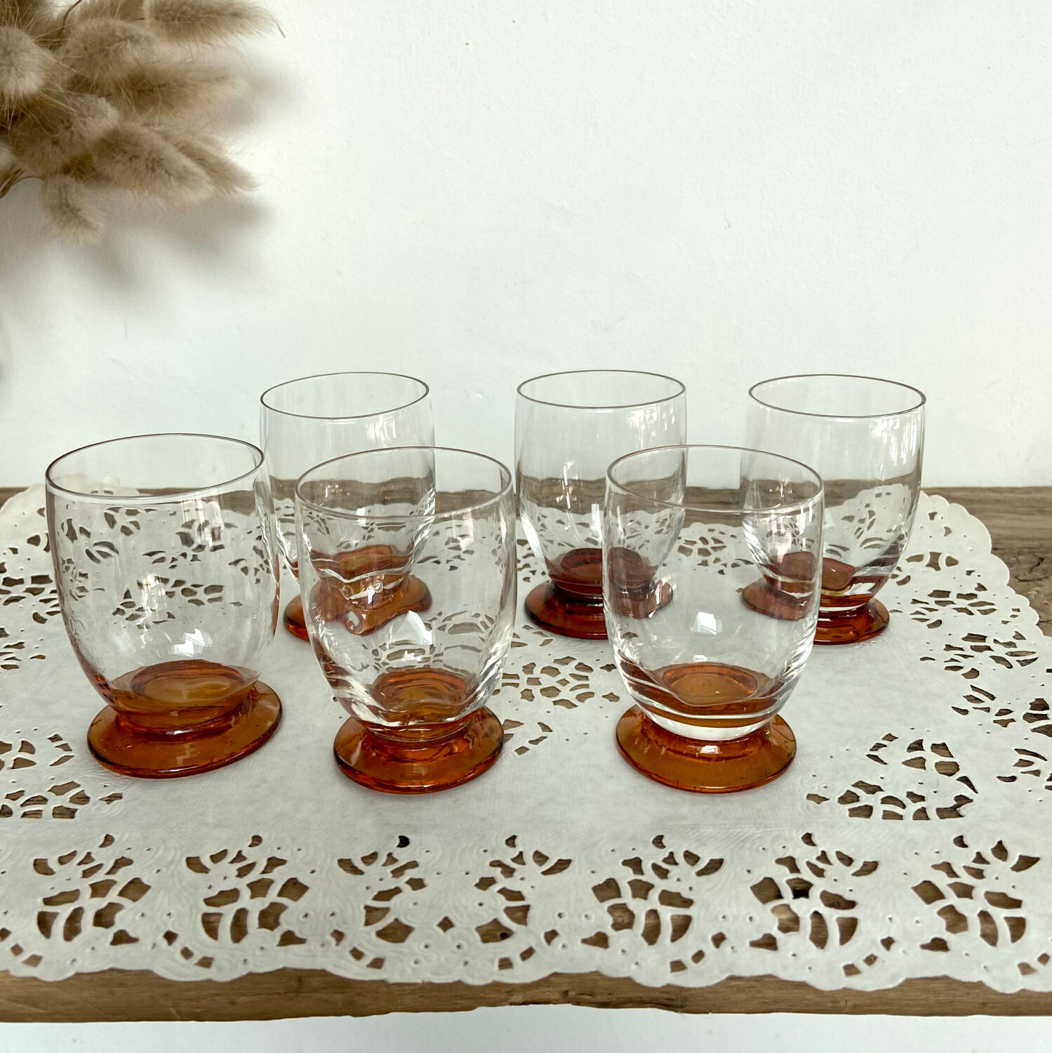 6 vintage liquor glasses
