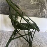 Green rattan armchair