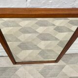 Vintage Rectangular Wall Mirror Teak Frame