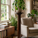 Solid oak column pedestal