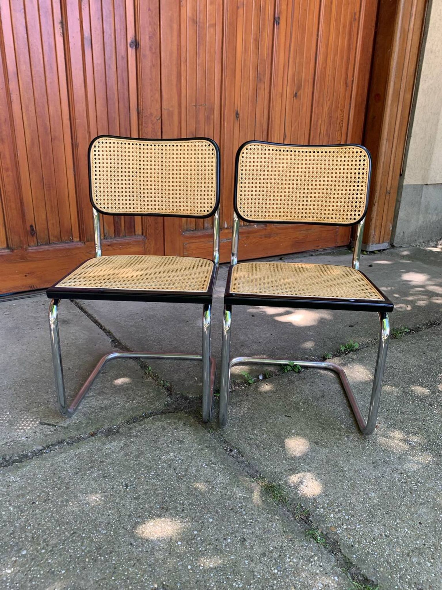 Cesca chair Marcel Breuer B32 modern Italian mid-century, set of 4 from the 70s.