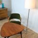 Vintage green velvet armchair 1960 suede
