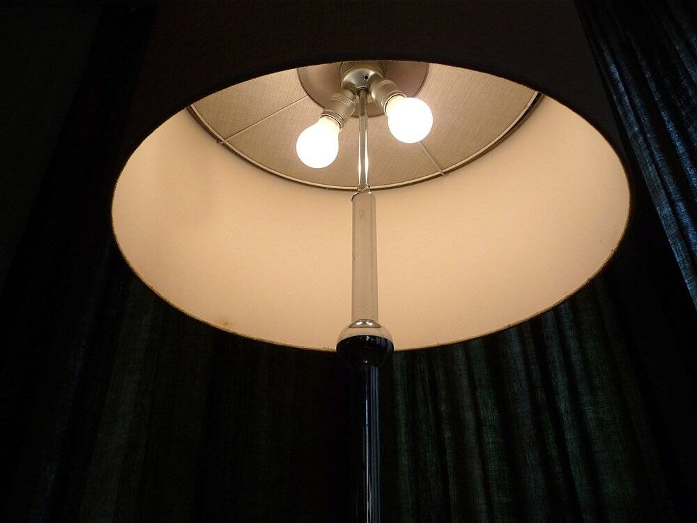 Large sculptural floor lamp in chromed steel with ball-shaped details, West Germany, 1960s