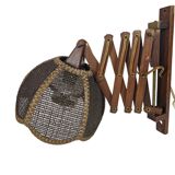 Schaarlamp - Harmonicalamp - teak - wandlamp - 60's