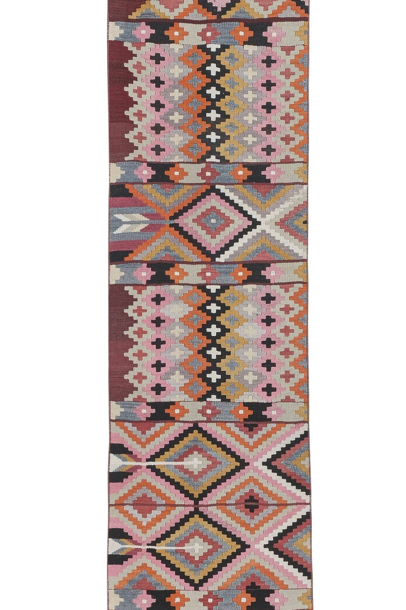Vintage Turkish hallway rug 79x447 cm