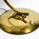 Beautiful large Mid Century Modern brass table lamp with red metal shade