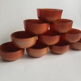 Set of 10 brown ramekins Arcopal Vintage volcano