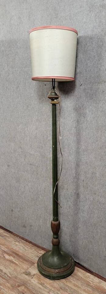 Louis XVI style floor lamp in lacquered and gilded wood circa 1880