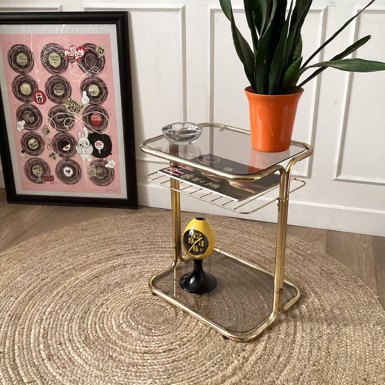 Gold and glass side table