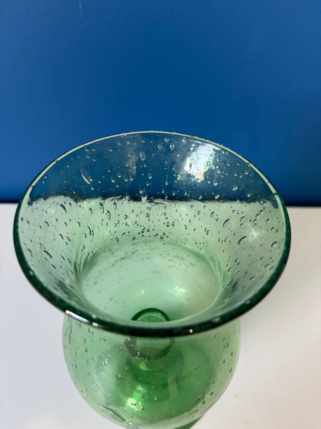 Vintage bubbled glass candle holder