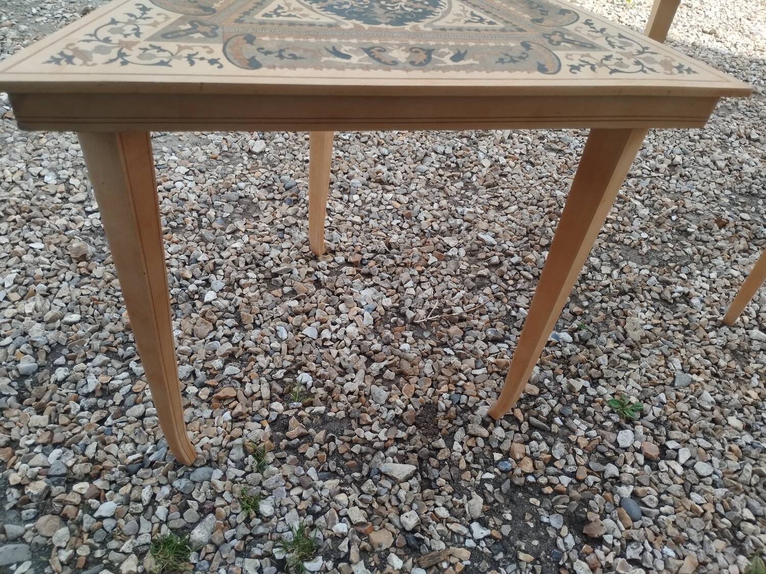 Beautiful pair of antique marquetry bedside tables.